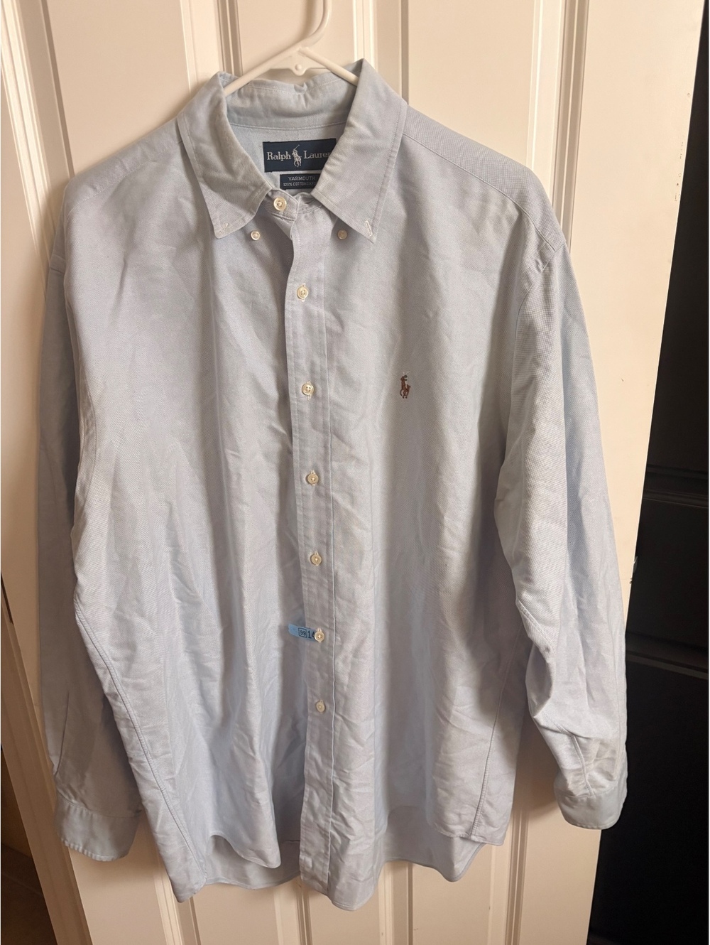 Ralph Lauren Light Blue 100% Cotton Oxford Dress Shirt Classic Fit Size L